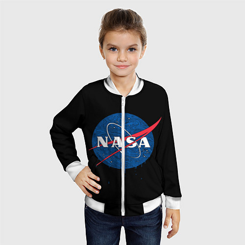Детский бомбер NASA Краски / 3D-Белый – фото 4
