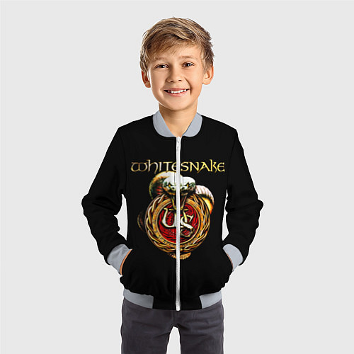 Детский бомбер Whitesnake / 3D-Серый – фото 3