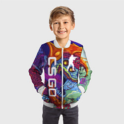 Бомбер детский CS GO HYPERBEAST, цвет: 3D-белый — фото 2