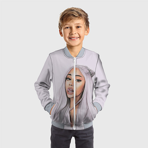 Детский бомбер Ariana Grande Ариана Гранде / 3D-Серый – фото 3