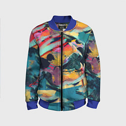 Бомбер детский Абстрактный рисунок, цвет: 3D-синий