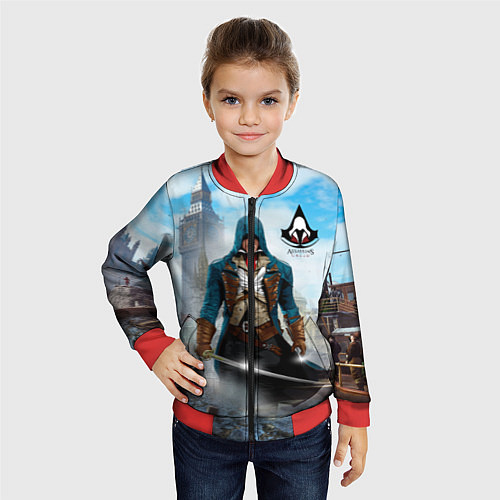 Детский бомбер Assasin's creed / 3D-Красный – фото 4