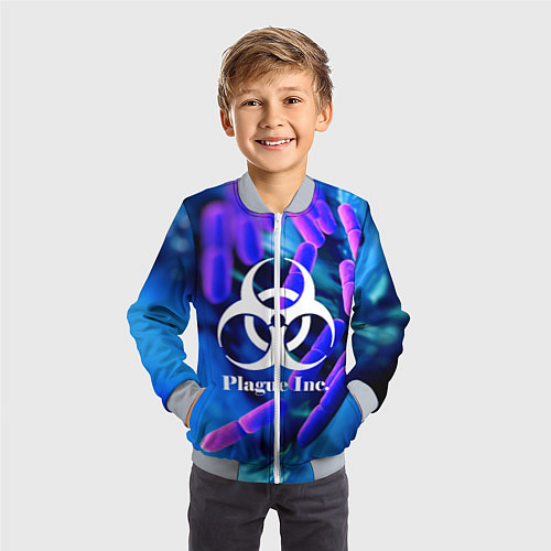 Детский бомбер PLAGUE INC / 3D-Серый – фото 3