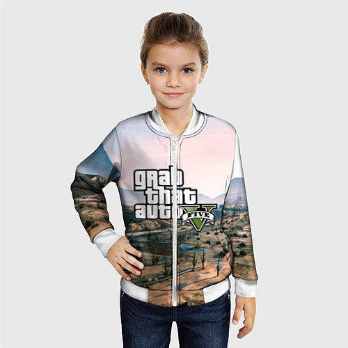 Детский бомбер Grand Theft Auto 5 / 3D-Белый – фото 4