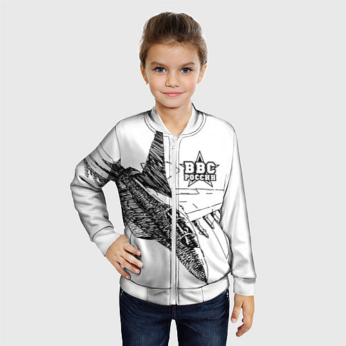 Детский бомбер ВВС России / 3D-Белый – фото 4