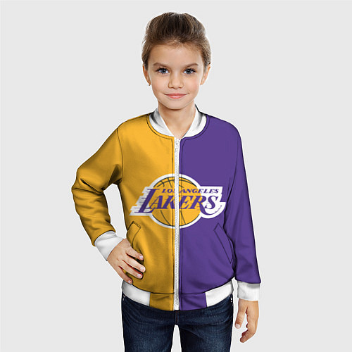 Детский бомбер LA LAKERS / 3D-Белый – фото 4