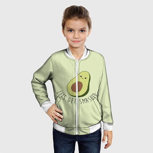 Детский бомбер Авокадо / 3D-Белый – фото 4