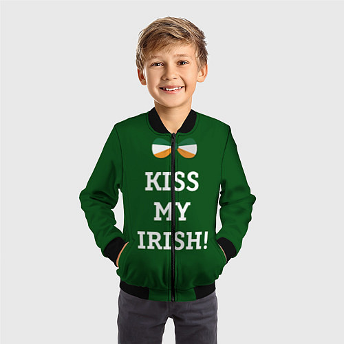 Детский бомбер Kiss my Irish / 3D-Черный – фото 3