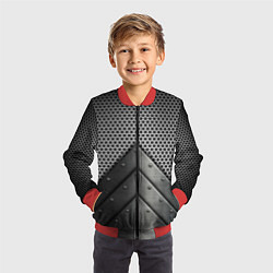 Бомбер детский Броня металлическая, цвет: 3D-красный — фото 2