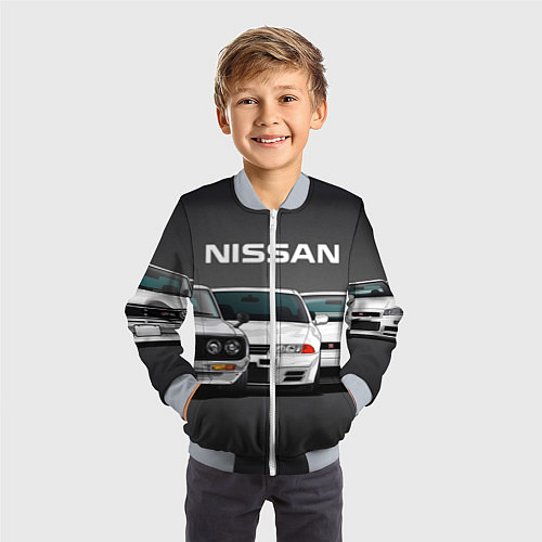 Детский бомбер NISSAN / 3D-Серый – фото 3