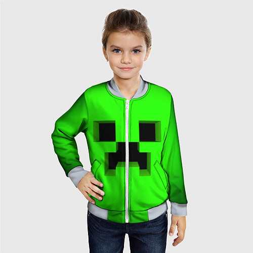 Детский бомбер MINECRAFT / 3D-Серый – фото 4