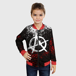 Бомбер детский АНАРХИЯ, цвет: 3D-красный — фото 2