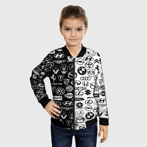 Детский бомбер ЛОГОТИПЫ АВТО / 3D-Черный – фото 4