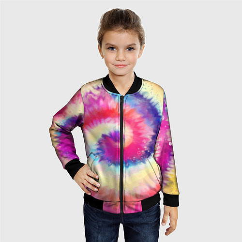 Детский бомбер Tie Dye vortex / 3D-Черный – фото 4