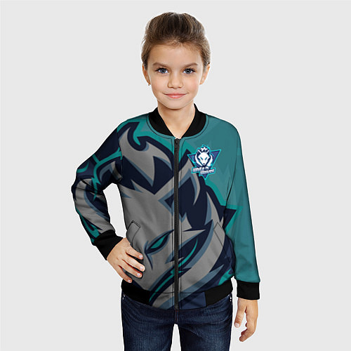Детский бомбер Форма White wolves / 3D-Черный – фото 4