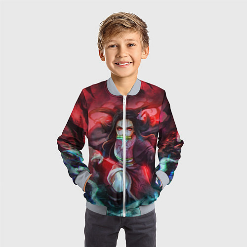 Детский бомбер KIMETSU NO YAIBA / 3D-Серый – фото 3