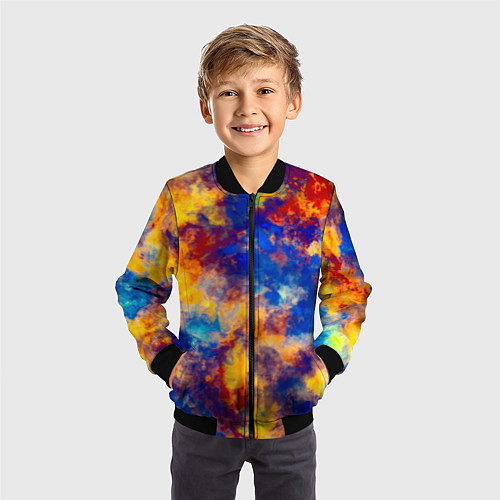 Детский бомбер Огненно-синий полутон / 3D-Черный – фото 3