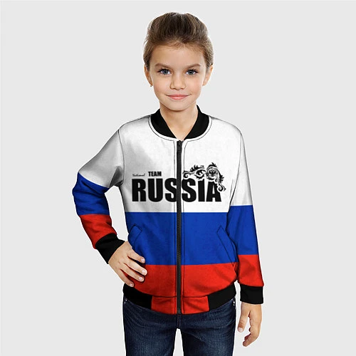 Детский бомбер Russia / 3D-Черный – фото 4