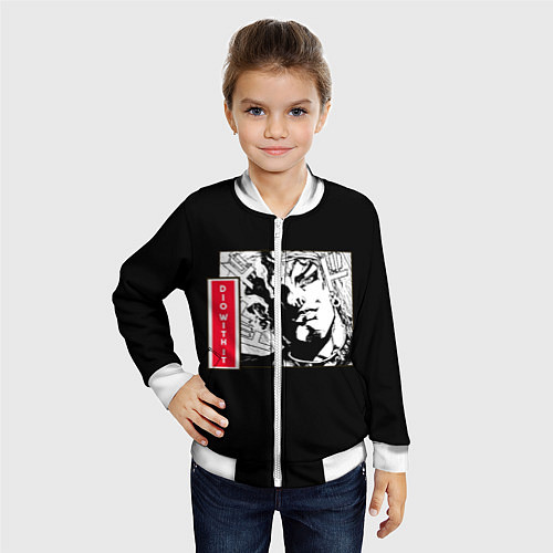 Детский бомбер Jojos bizarre adventure Dio / 3D-Белый – фото 4