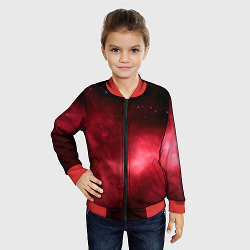 Детский бомбер Космос / 3D-Красный – фото 4