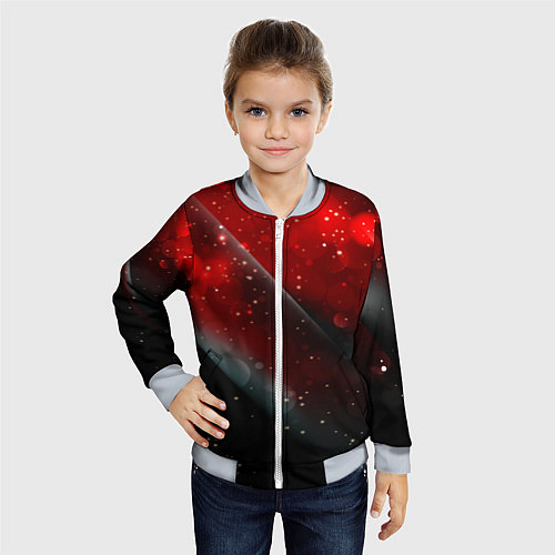 Детский бомбер Red & Black / 3D-Серый – фото 4
