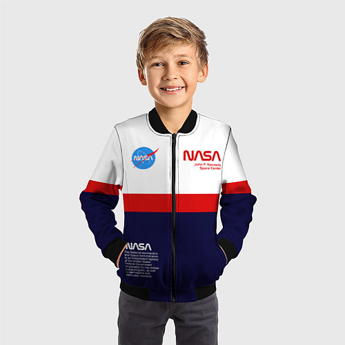 Детский бомбер NASA / 3D-Черный – фото 3