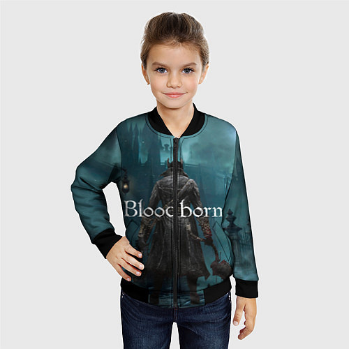 Детский бомбер Bloodborne / 3D-Черный – фото 4