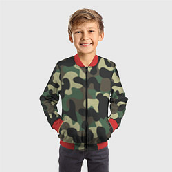 Бомбер детский КАМУФЛЯЖ, цвет: 3D-красный — фото 2