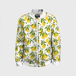 Бомбер детский Лимоны, цвет: 3D-белый