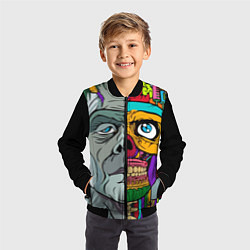 Бомбер детский Франкенштейн, цвет: 3D-черный — фото 2