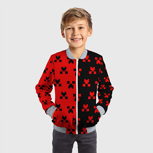 Детский бомбер MINECRAFT CREEPER / 3D-Серый – фото 3