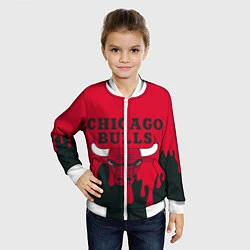 Бомбер детский Chicago Bulls, цвет: 3D-белый — фото 2