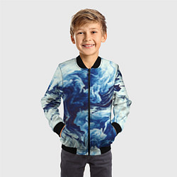 Бомбер детский Абстракция смешивание разводы, цвет: 3D-черный — фото 2