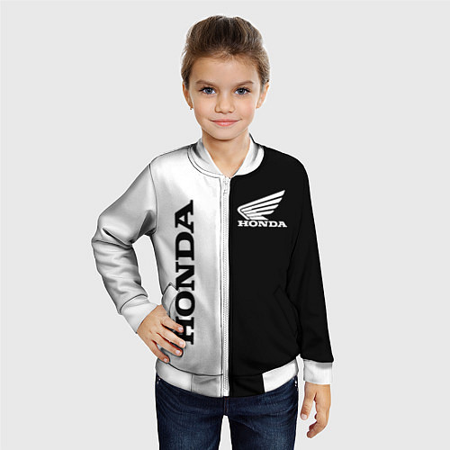 Детский бомбер HONDA / 3D-Белый – фото 4