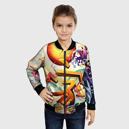 Детский бомбер Dsquared tatoo / 3D-Черный – фото 4