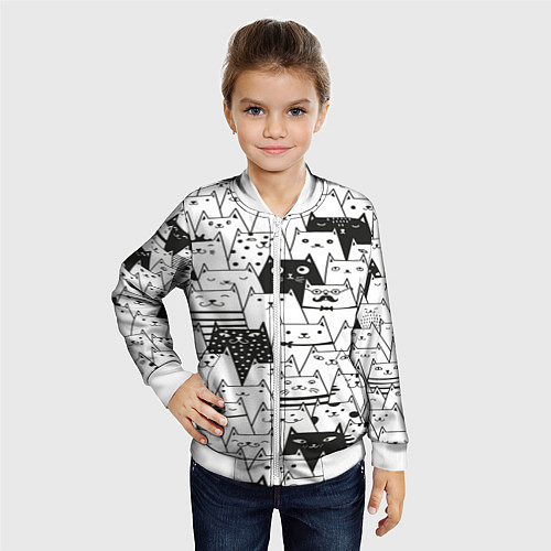 Детский бомбер КОТЫ WHITE / 3D-Белый – фото 4