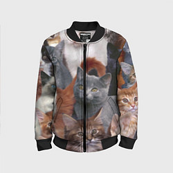 Бомбер детский КОТЯТКИ, цвет: 3D-черный
