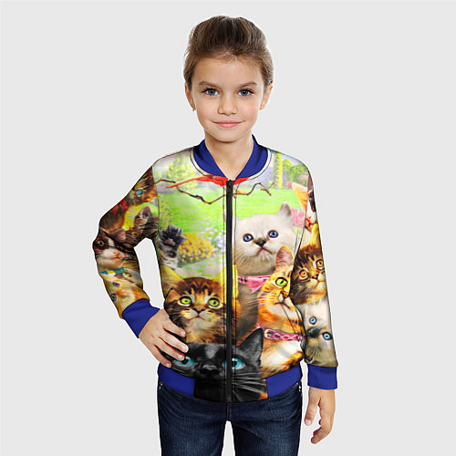 Детский бомбер КОТЫ / 3D-Синий – фото 4