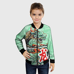 Бомбер детский Изумрудный дракон, цвет: 3D-черный — фото 2