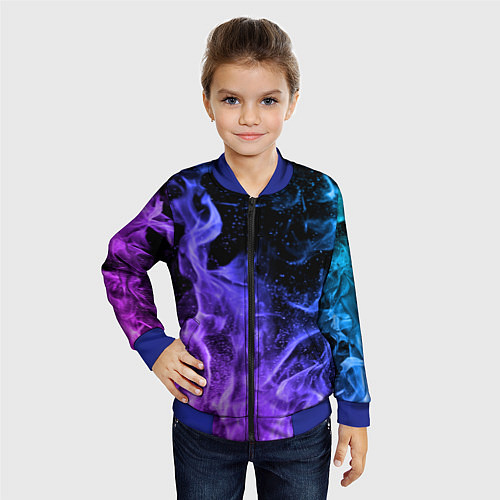 Детский бомбер ОГОНЬ НЕОН / 3D-Синий – фото 4