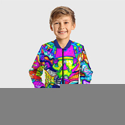 Бомбер детский КИСЛОТНЫЕ РИСУНОК, цвет: 3D-синий — фото 2