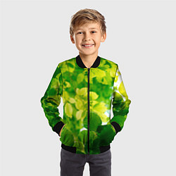 Бомбер детский Листья, цвет: 3D-черный — фото 2