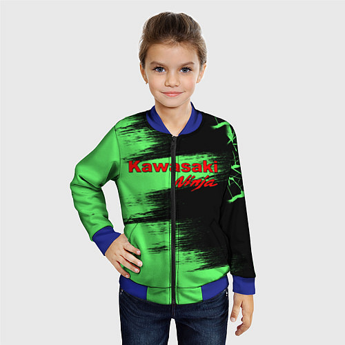 Детский бомбер Kawasaki / 3D-Синий – фото 4