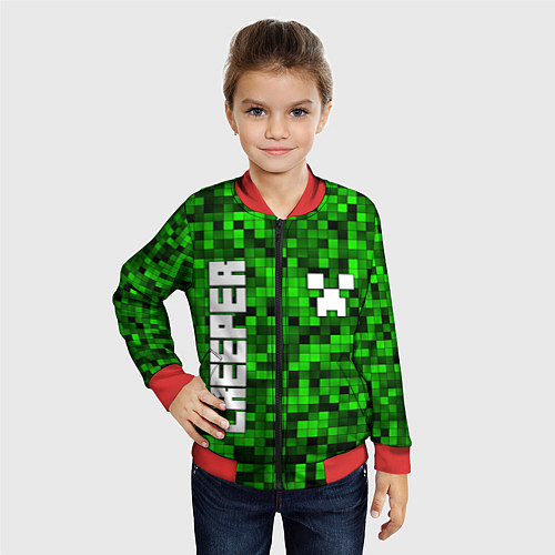 Детский бомбер MINECRAFT CREEPER / 3D-Красный – фото 4