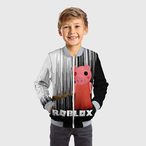 Детский бомбер Roblox Piggy / 3D-Серый – фото 3