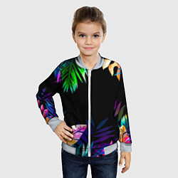 Бомбер детский Тропическая Ночь, цвет: 3D-серый — фото 2