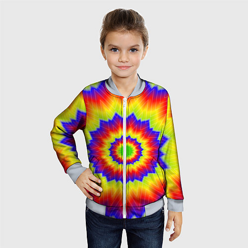 Детский бомбер Tie-Dye / 3D-Серый – фото 4