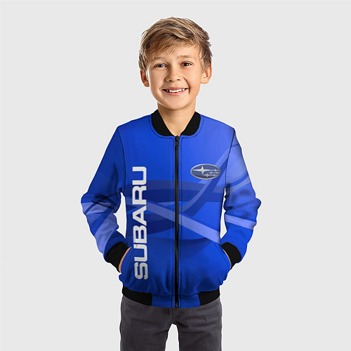 Детский бомбер SUBARU / 3D-Черный – фото 3