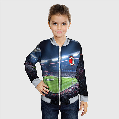 Детский бомбер FC MILAN / 3D-Серый – фото 4