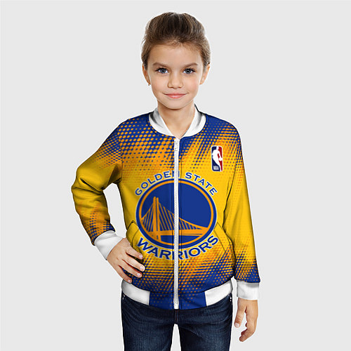 Детский бомбер Golden State Warriors / 3D-Белый – фото 4